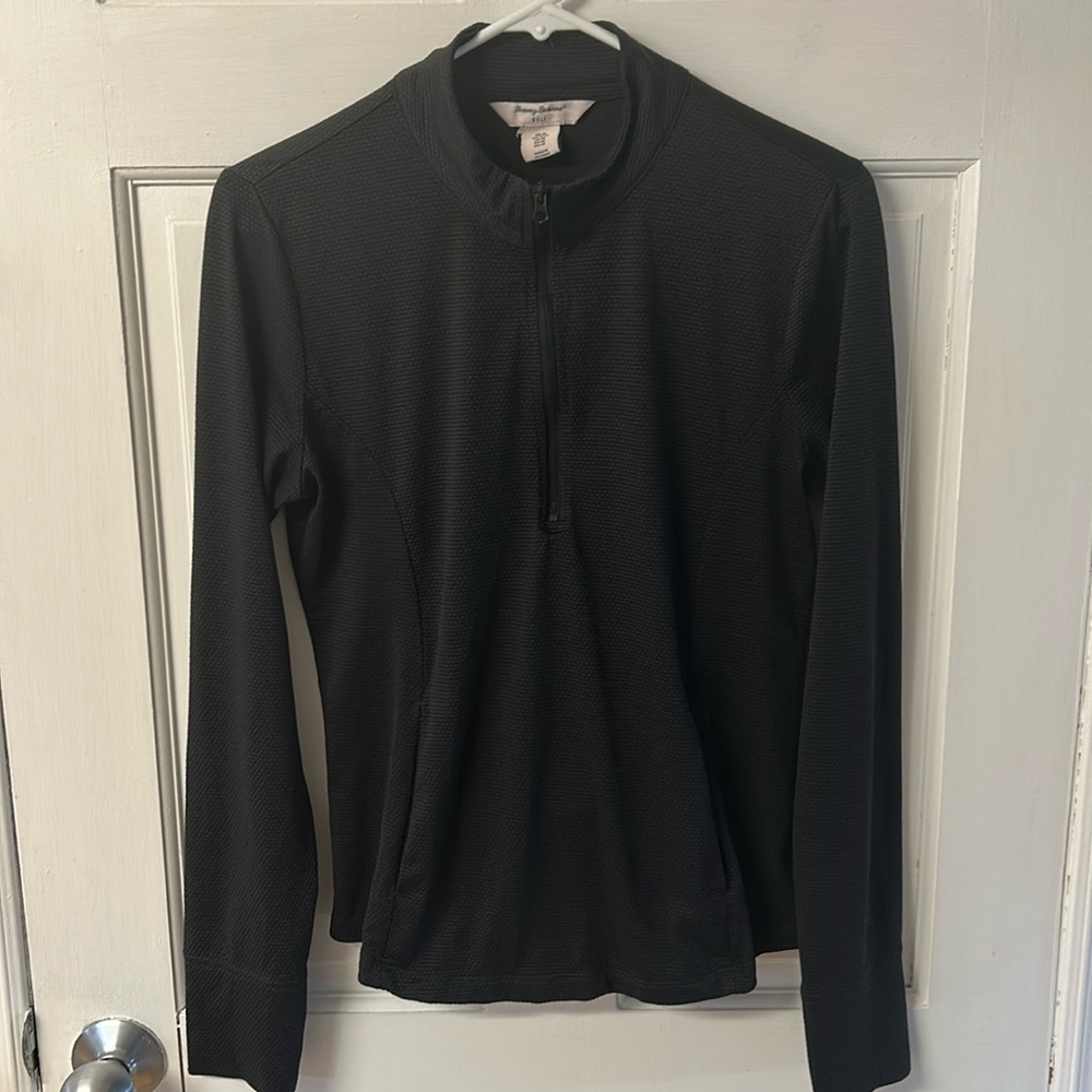 Tommy Bahama light half zip long sleeve black golf sweater women’s size M